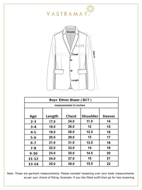 Vastramay Boy's Lavender Woven Design Blazer