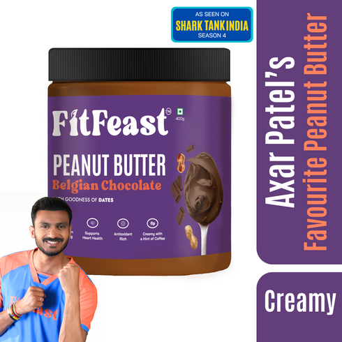 Fitfeast Belgian Chocolate Peanut Butter 400g | As Seen on Shark Tank