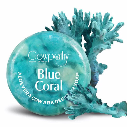 Cowpathy Blue Coral Aloevera Cow Ark Designer Soap