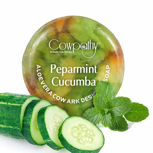 Cowpathy Perppermint Cucumber Aloe Vera Cow Ark Designer Soap