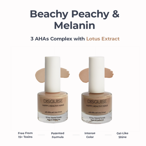 Disguise Happy Healthy Nail Polish Combo Beachy Peachy 114 + Melanin 113