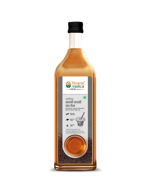 Bharat Vedica Organic Wood Pressed Black Mustard Oil Organic Wood Pressed kale Sarso ka tel