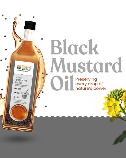 Bharat Vedica Organic Wood Pressed Black Mustard Oil Organic Wood Pressed kale Sarso ka tel