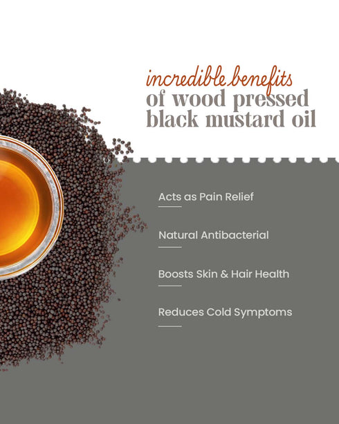 Bharat Vedica Organic Wood Pressed Black Mustard Oil Organic Wood Pressed kale Sarso ka tel