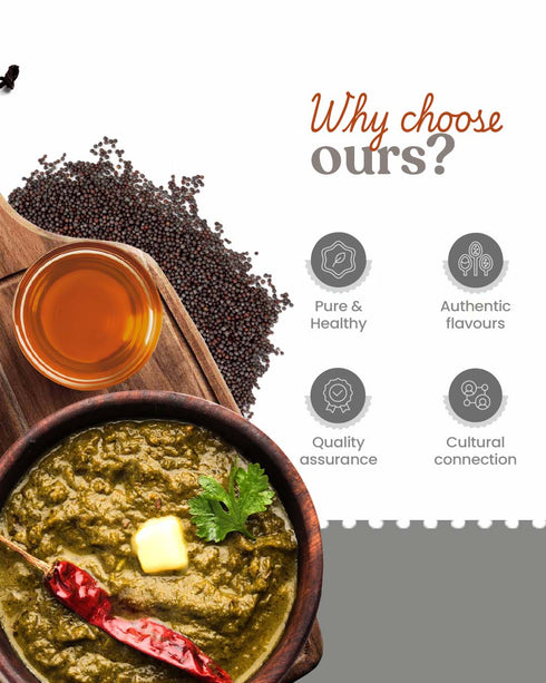 Bharat Vedica Organic Wood Pressed Black Mustard Oil Organic Wood Pressed kale Sarso ka tel