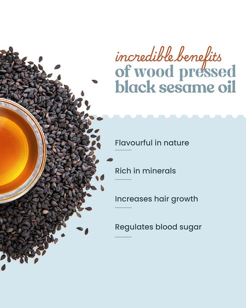 Bharat Vedica Organic Wood Pressed Black Sesame Oil Organic Wood Pressed Kale Til ka Tel