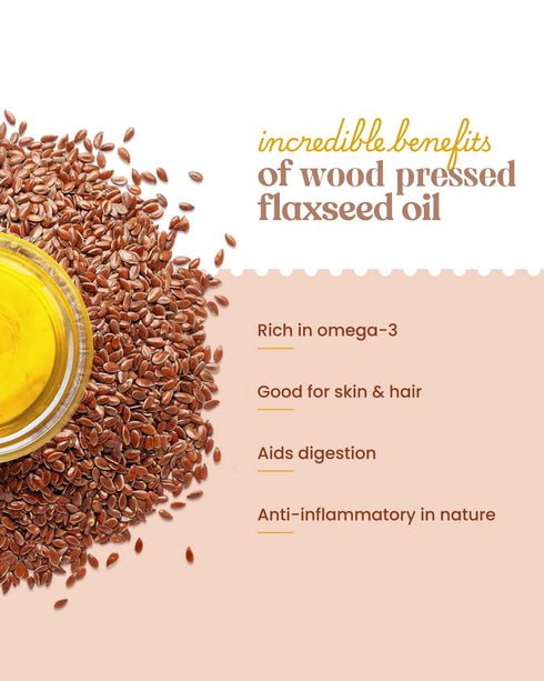 Bharat Vedica Organic Wood Pressed Flaxseed Oil Organic Wood Pressed Alsi ka tel