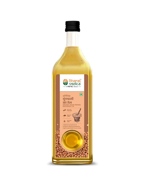 Bharat Vedica Organic Wood Pressed Groundnut Oil Organic Wood Pressed Moongfali ka Tel
