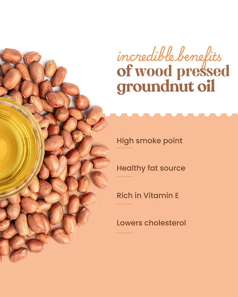 Bharat Vedica Organic Wood Pressed Groundnut Oil Organic Wood Pressed Moongfali ka Tel