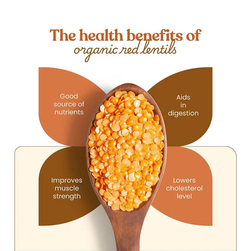 Bharat Vedica Organic Red Lentils Organic Masoor Dal