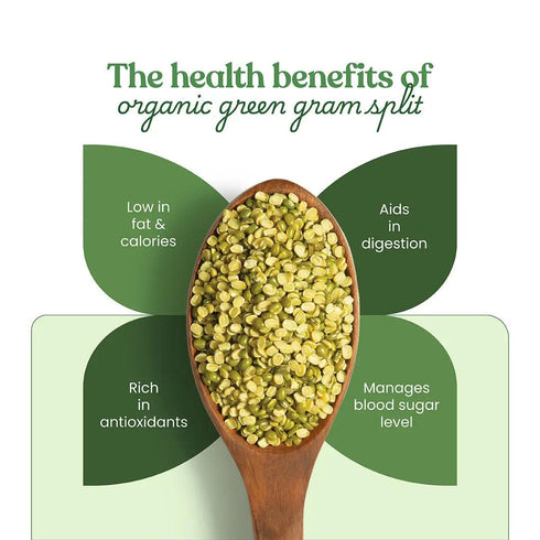 Bharat Vedica Organic Green Gram Split Organic Moong Dal Chilka