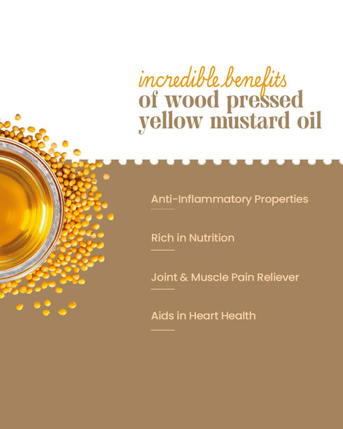 Bharat Vedica Organic Wood Pressed Yellow Mustard Oil Organic Wood Pressed Pili Sarso ka Tel