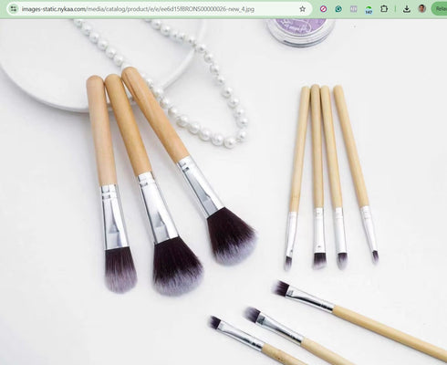 Bamboo India Bamboo Makeup Brush Set With Pouch