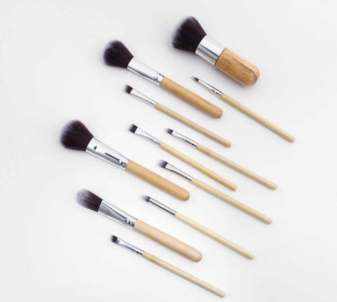 Bamboo India Bamboo Makeup Brush Set With Pouch