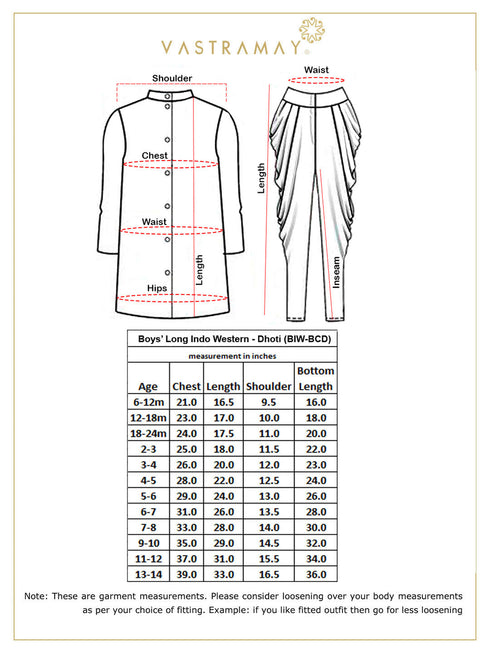 Vastramay Boys Beige Indo Western Set
