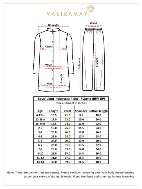 Vastramay Boys Navy Blue Slim-Fit Sherwani Set
