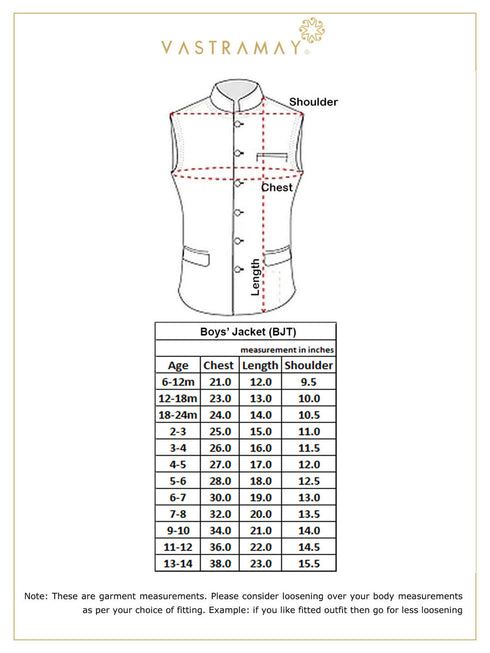 JBN CREATION Boy's Navy Blue Silk Blend Embroidered Nehru Jacket