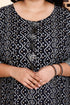 Miravan Womens Plus Size Rayon Embroidery Black Bandhani Printed Straight Kurti