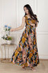 Miravan Womens Black Pure Cotton Floral Printed Sleeveless Cut Out Detail Western Dress