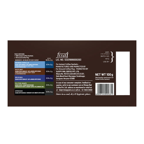 Sleepy Owl Coffee Pack of 50 Sachets + Free Mug Combo