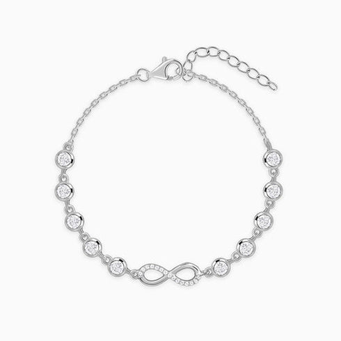 Giva Silver Infinity Linked Bracelet