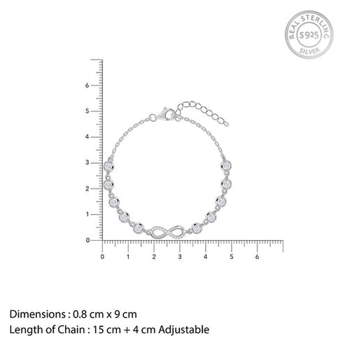 Giva Silver Infinity Linked Bracelet