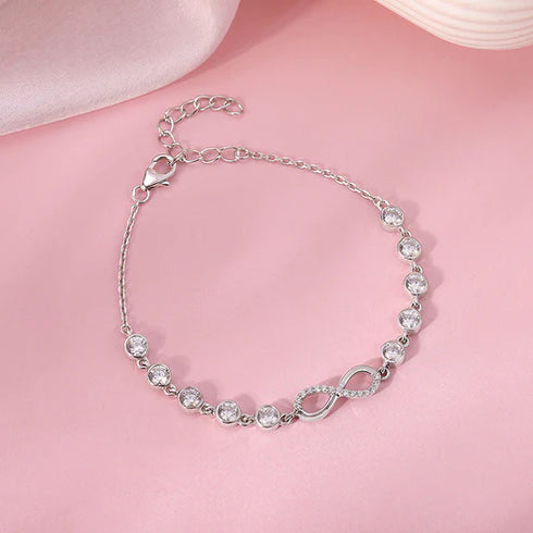 Giva Silver Infinity Linked Bracelet