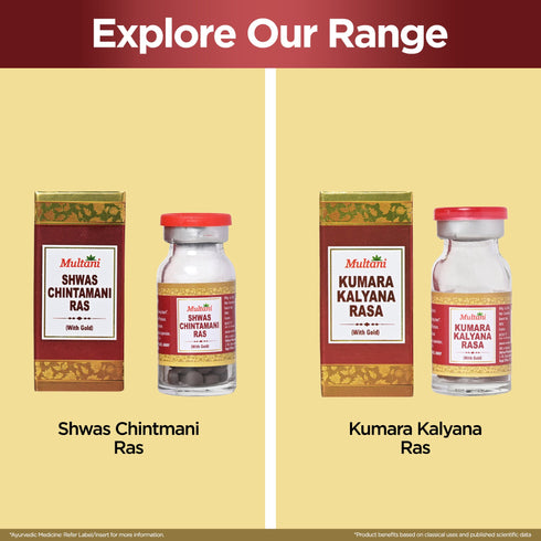 Multani Pharmaceuticals Limited Multani Brhat Vangesvara Ras with Gold used for strengthen the immune system
