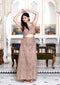 Miravan Womens Brown Floral Printed Crop Top And Skirt Co Ord Set