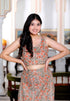 Miravan Womens Brown Floral Printed Crop Top And Skirt Co Ord Set
