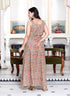 Miravan Womens Brown Floral Printed Crop Top And Skirt Co Ord Set