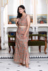 Miravan Womens Brown Floral Printed Crop Top And Skirt Co Ord Set