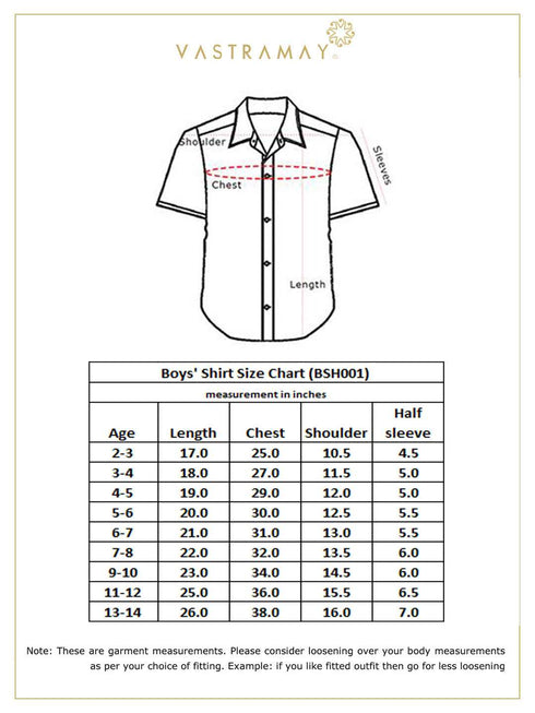 Vastramay Boys Royal Blue Opaque Ethnic Shirt