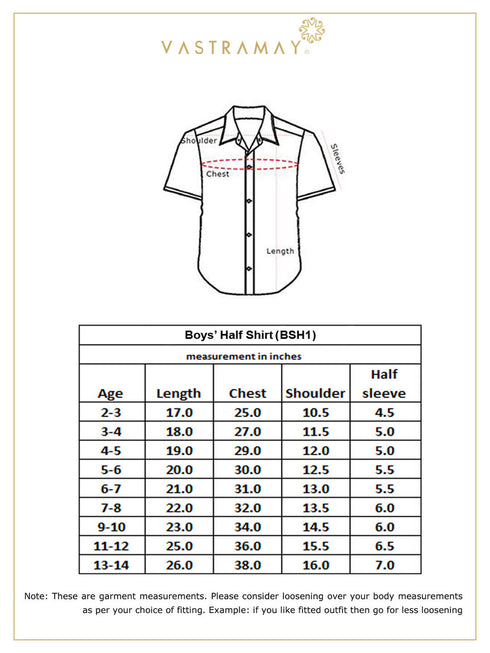Vastramay Boy's Black Ethnic Shirt