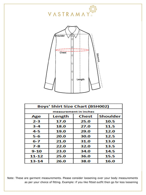 Vastramay Boy's Coffee Ethnic Shirt