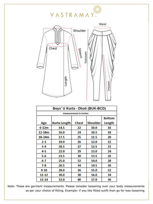 Vastramay Boys' Blue Pathani Kurta