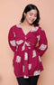 Miravan Womens Magenta Animal Print Butterfly Top