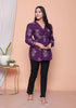 Miravan Womens Cotton Butterfly Style Floral Print V Neck Top