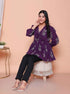 Miravan Womens Cotton Butterfly Style Floral Print V Neck Top