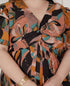 Miravan Womens Plus Size Pure Cotton Black Puff Sleeve Floral printed Butterfly Maxi Dress