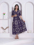 Miravan Womens Floral Printed Cotton Butterfly Maxi Dress