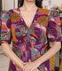 Miravan Womens Floral Print Puff Sleeve Pure Cotton Fit Flare Magenta Butterfly Maxi Dress