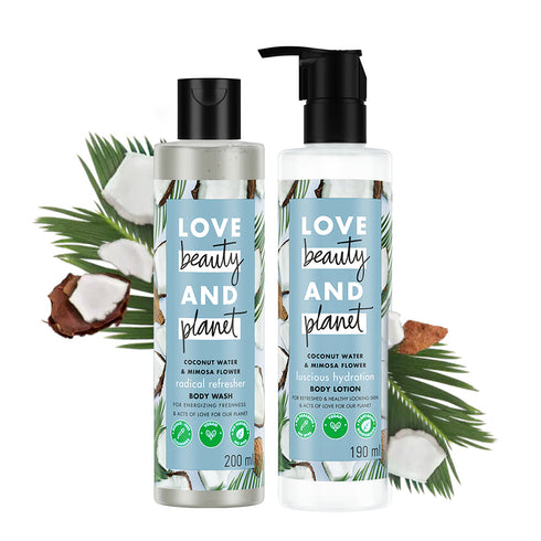Love Beauty And Planet Coconut Water and Mimosa Flower Body Wash And Lotion