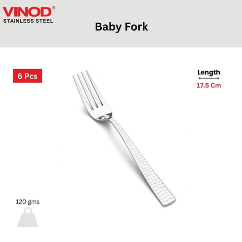 Vinod Stainless Steel Aero Hammered Dinner Fork Table Fork Set of 12 Heavy Gauge Stainless Steel Rust Free Mirror Finish Durable and Dishwasher Safe