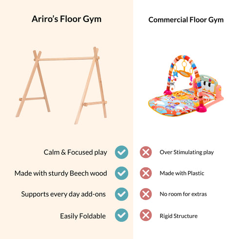 Ariro Toys Baby Floor Gym-Natural