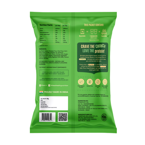 Fitfeast Protein Chips Cream & Onion (Pack of 4)