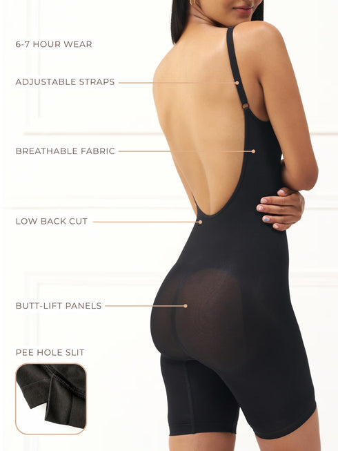 UNDERNEAT Backless Butt Lifting Bodysuit - Beige