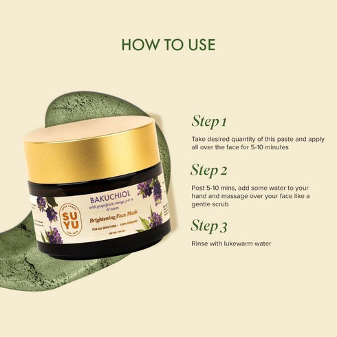 Suyu India Bakuchiol Brightening Face Mask