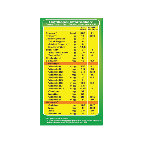 Manna Foods Baby Cereal Sprouted Ragi and Banana 6 months + 200g