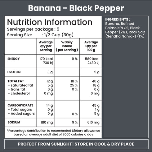 Jabsons Foods Black Pepper Banana Chips